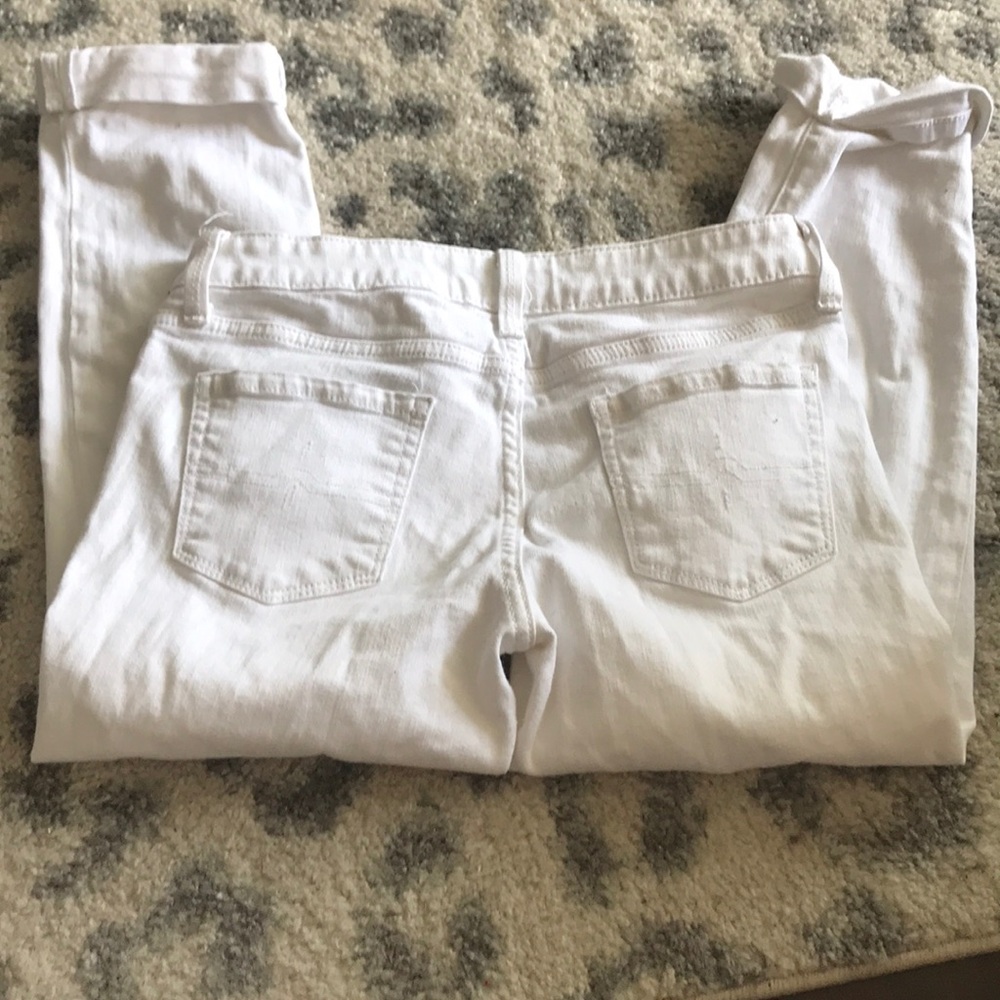 White Ripped Capris - Picture 3 of 5
